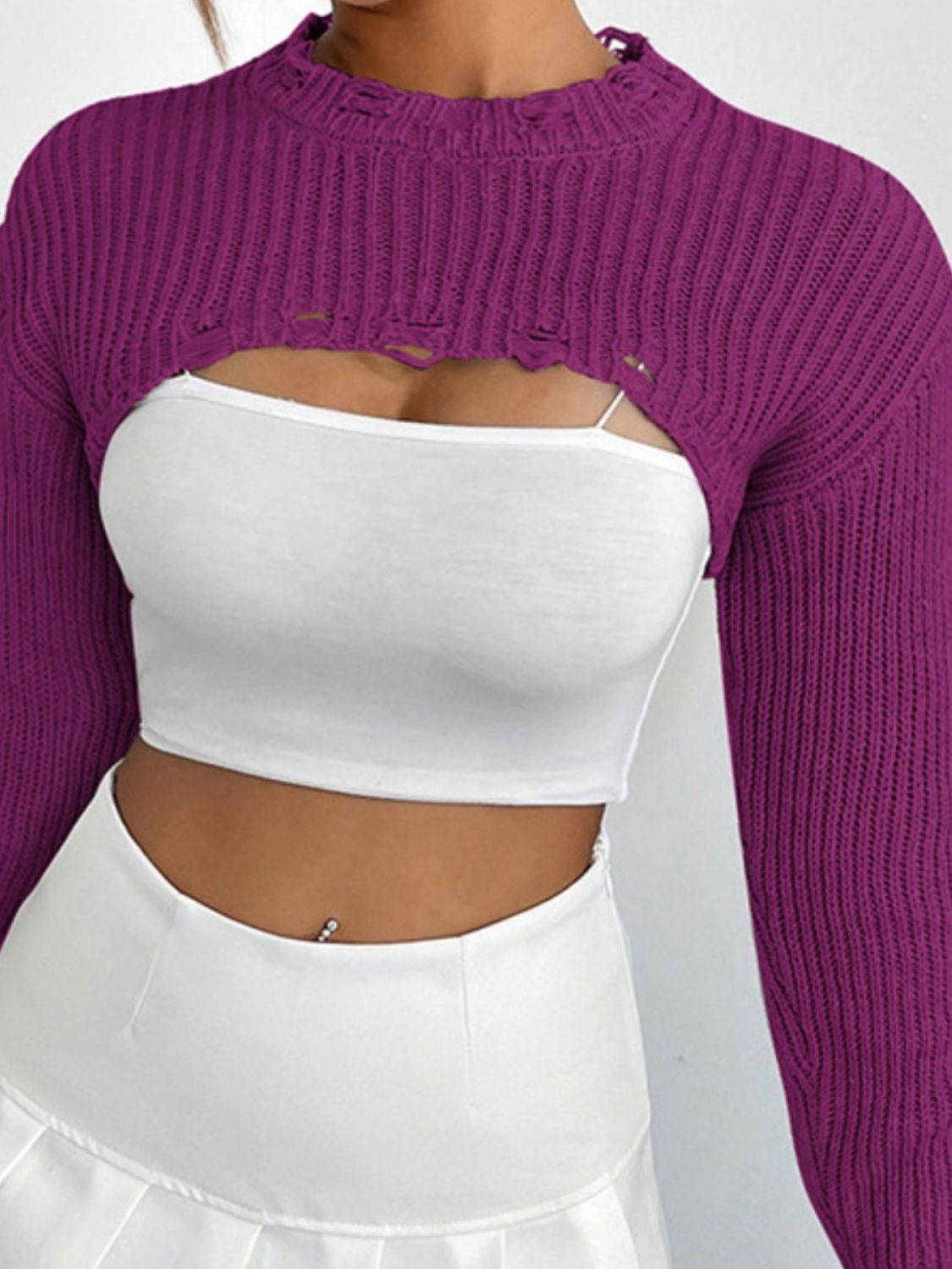 Long Sleeve Cropped Sweater