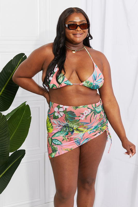 Paradise Awaits Triangle Bikini and Sarong Set