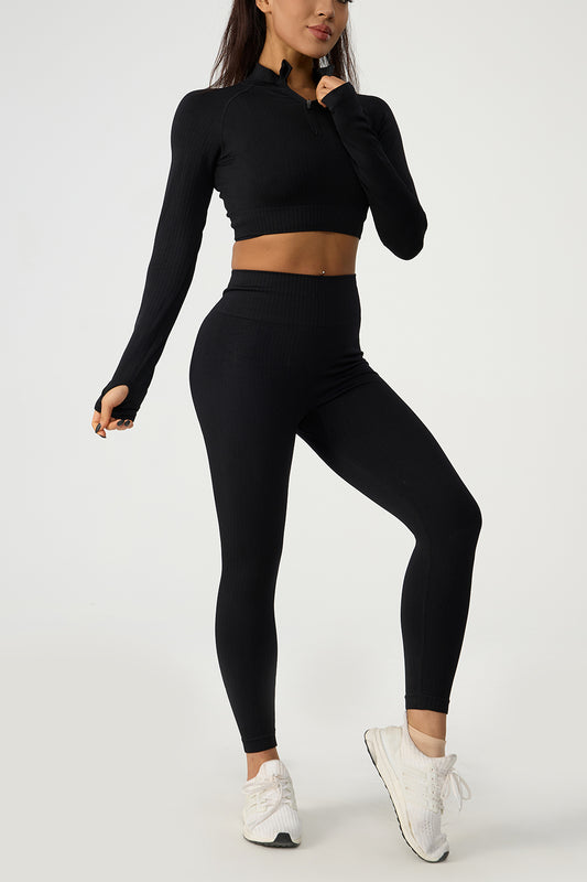 Sleeve Top and High Waist Leggings Active Set