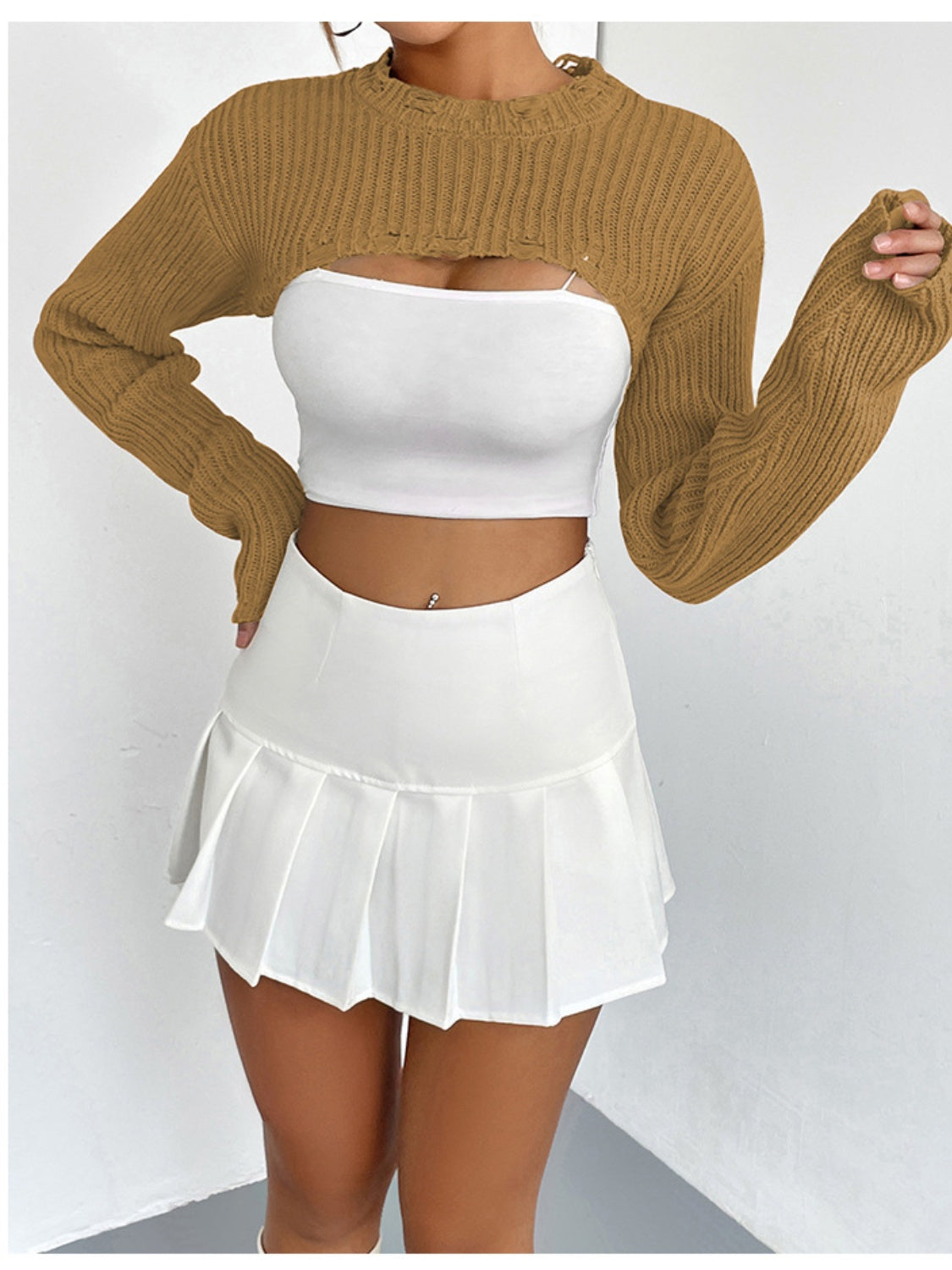 Long Sleeve Cropped Sweater