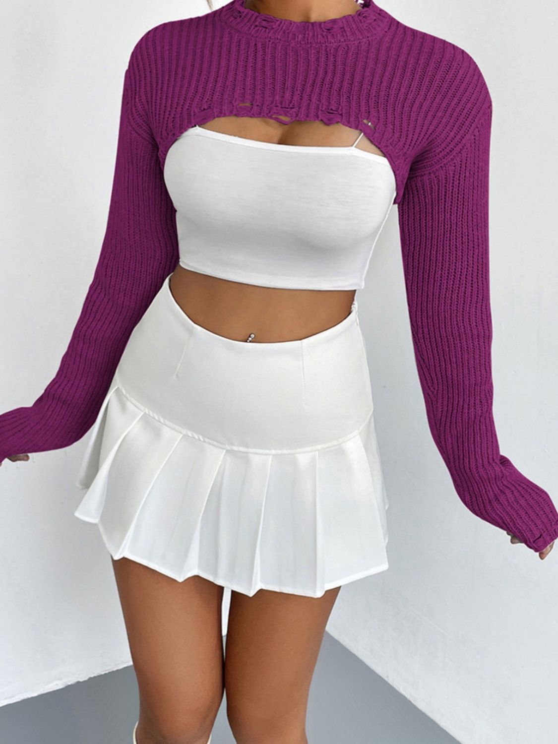 Long Sleeve Cropped Sweater