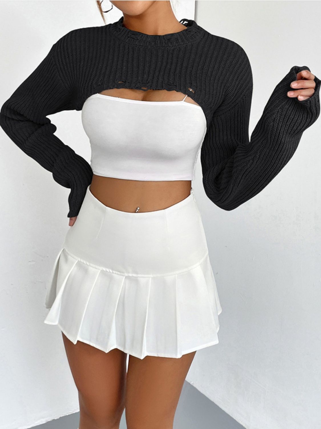 Long Sleeve Cropped Sweater