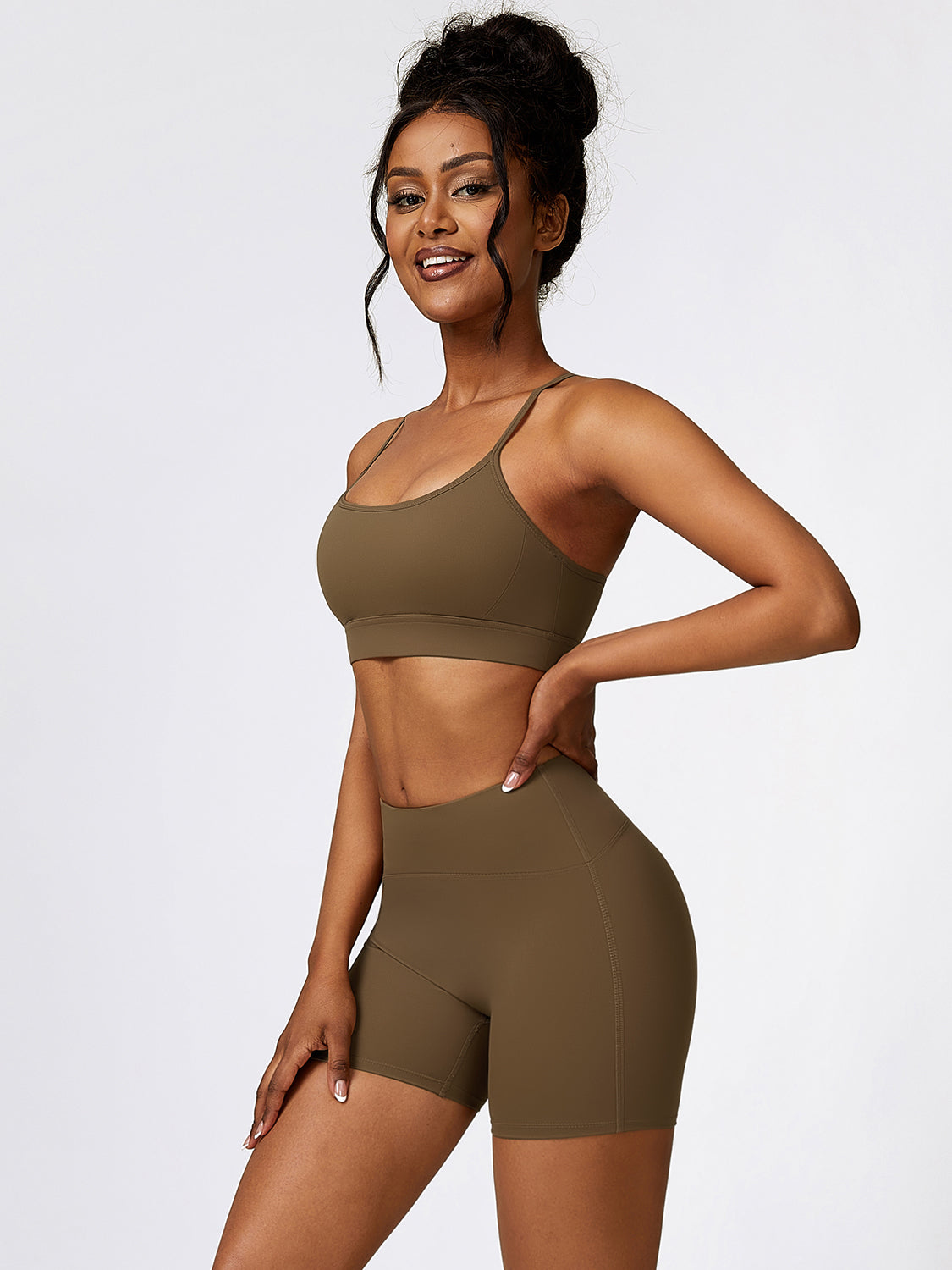 Gigi Sport Bra and Wide Waistband Shorts Set