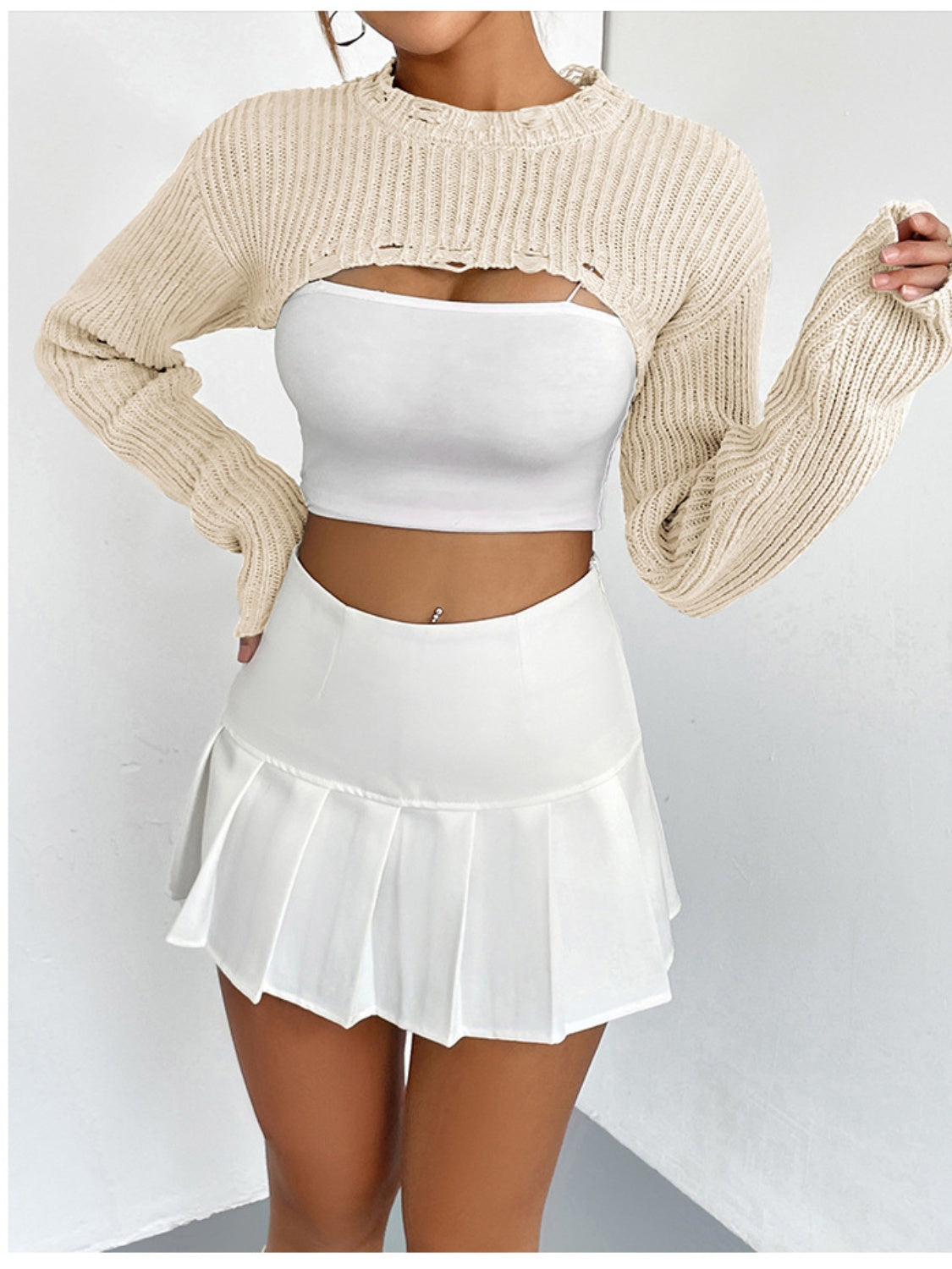 Long Sleeve Cropped Sweater