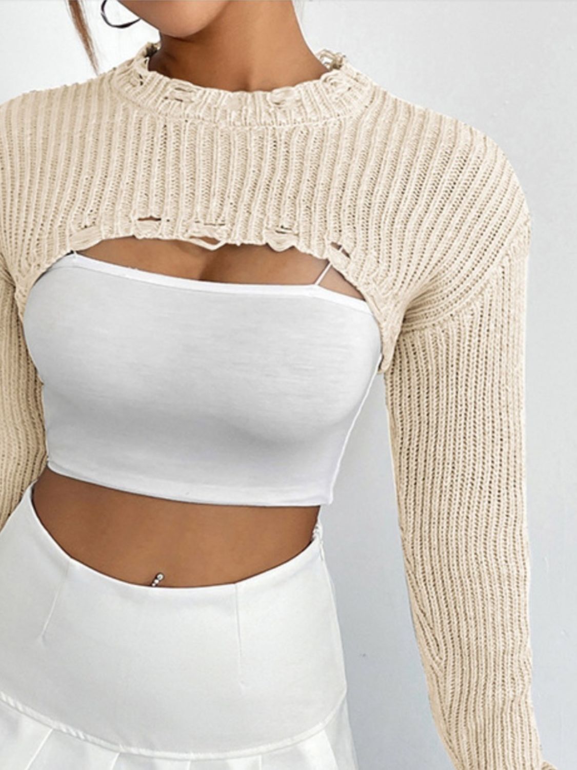 Long Sleeve Cropped Sweater