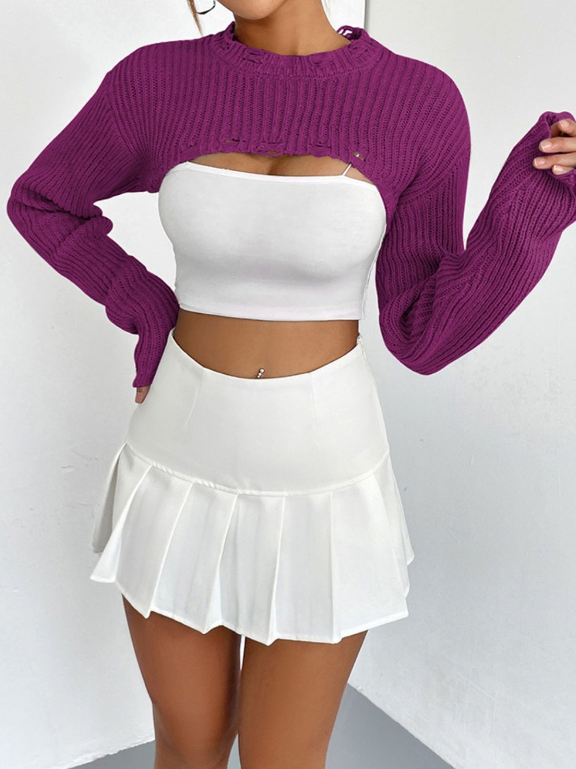 Long Sleeve Cropped Sweater