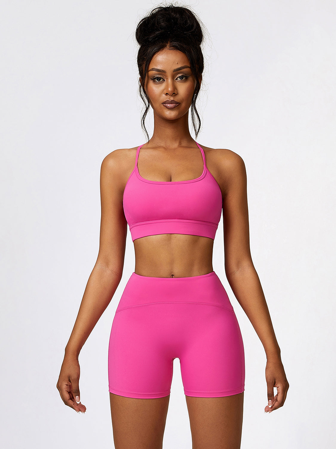 Gigi Sport Bra and Wide Waistband Shorts Set