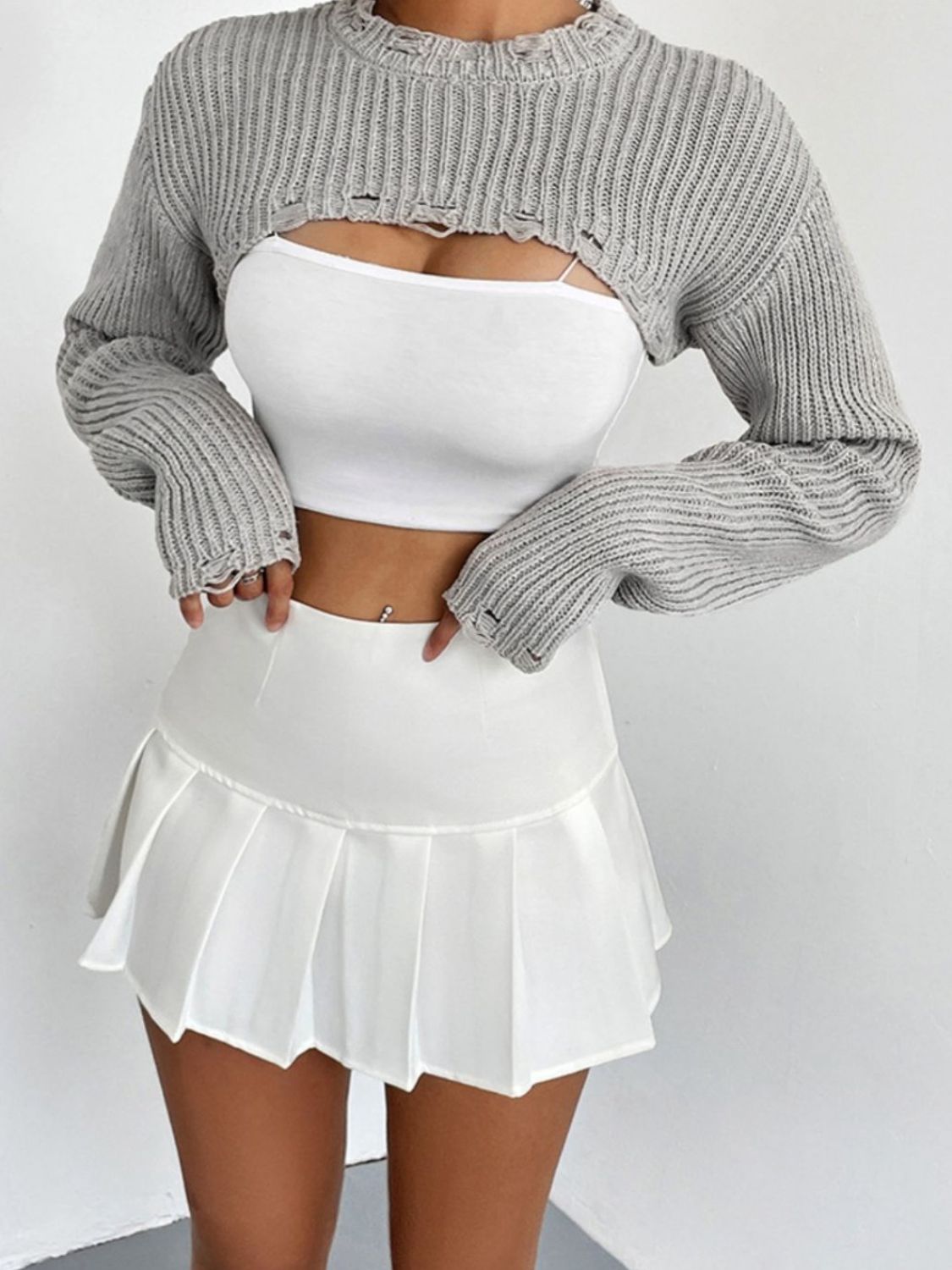 Long Sleeve Cropped Sweater