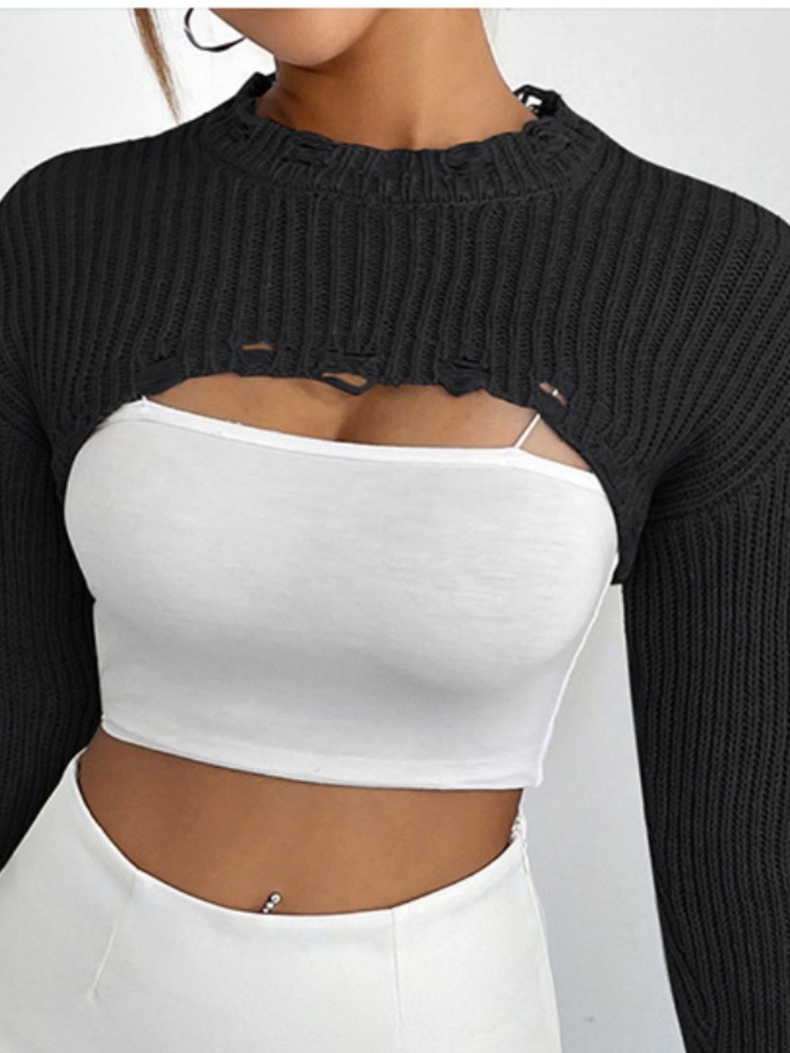 Long Sleeve Cropped Sweater