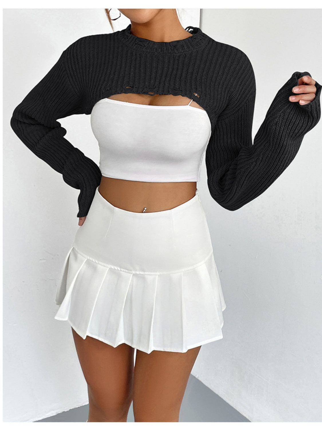 Long Sleeve Cropped Sweater