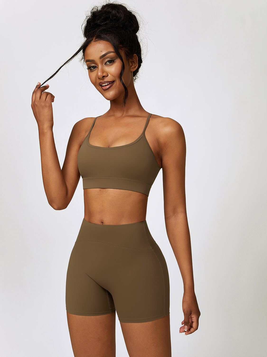 Gigi Sport Bra and Wide Waistband Shorts Set