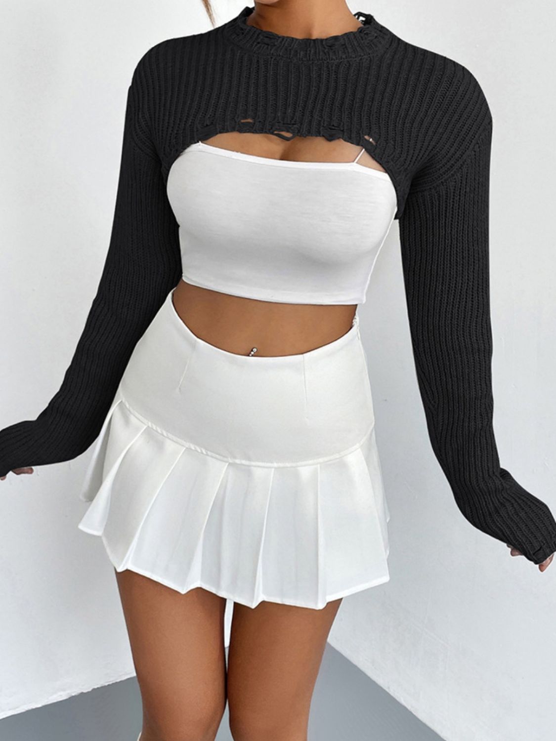 Long Sleeve Cropped Sweater