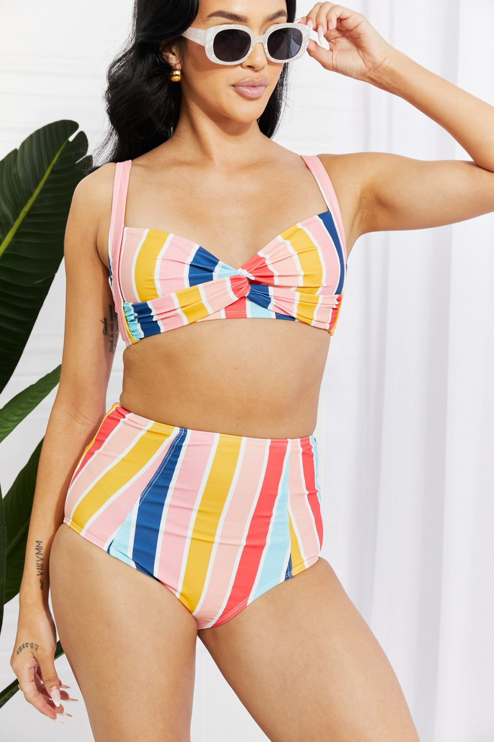 Take A Dip Twist High-Rise Bikini Stripe