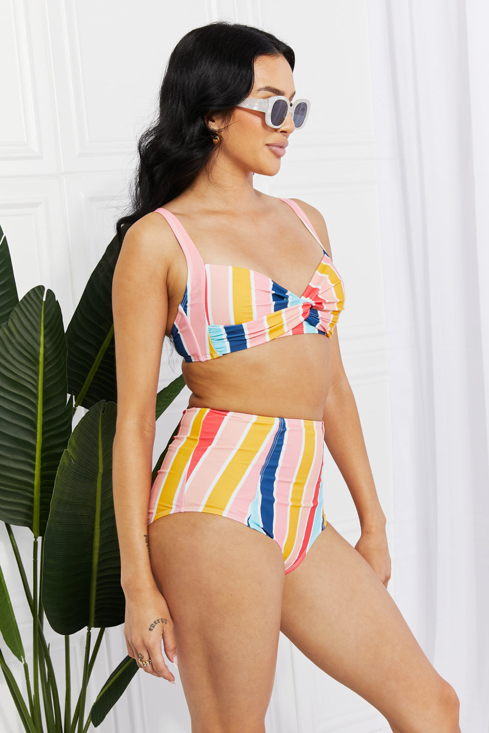 Take A Dip Twist High-Rise Bikini Stripe