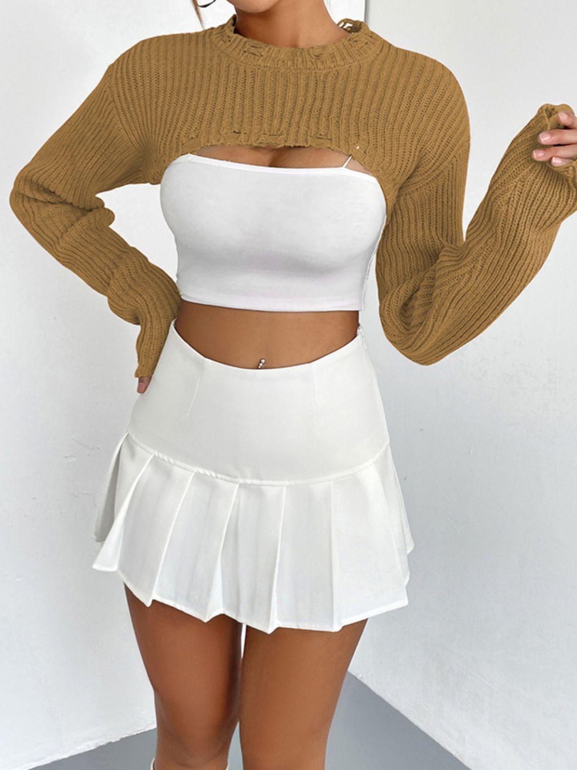 Long Sleeve Cropped Sweater