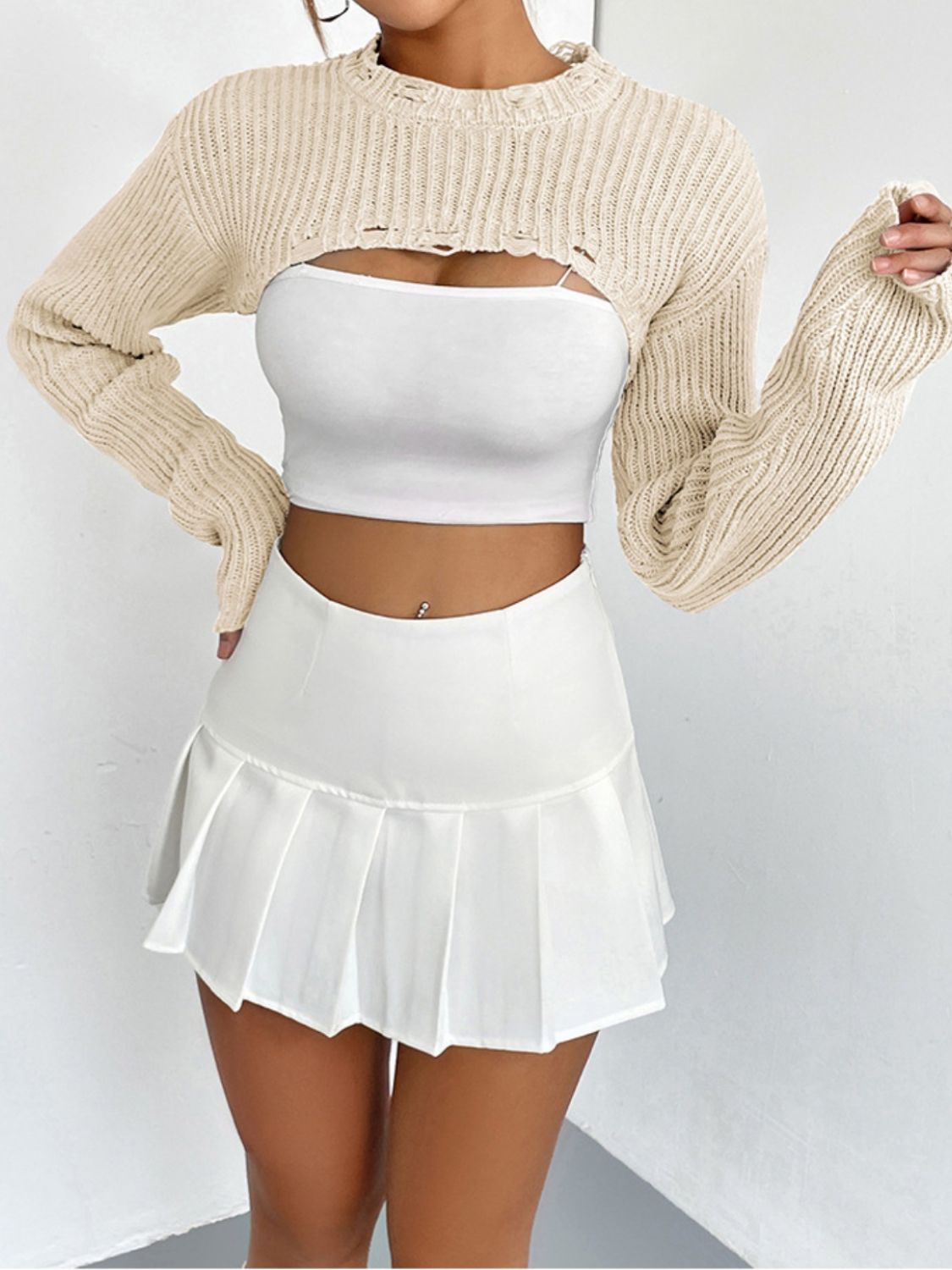 Long Sleeve Cropped Sweater