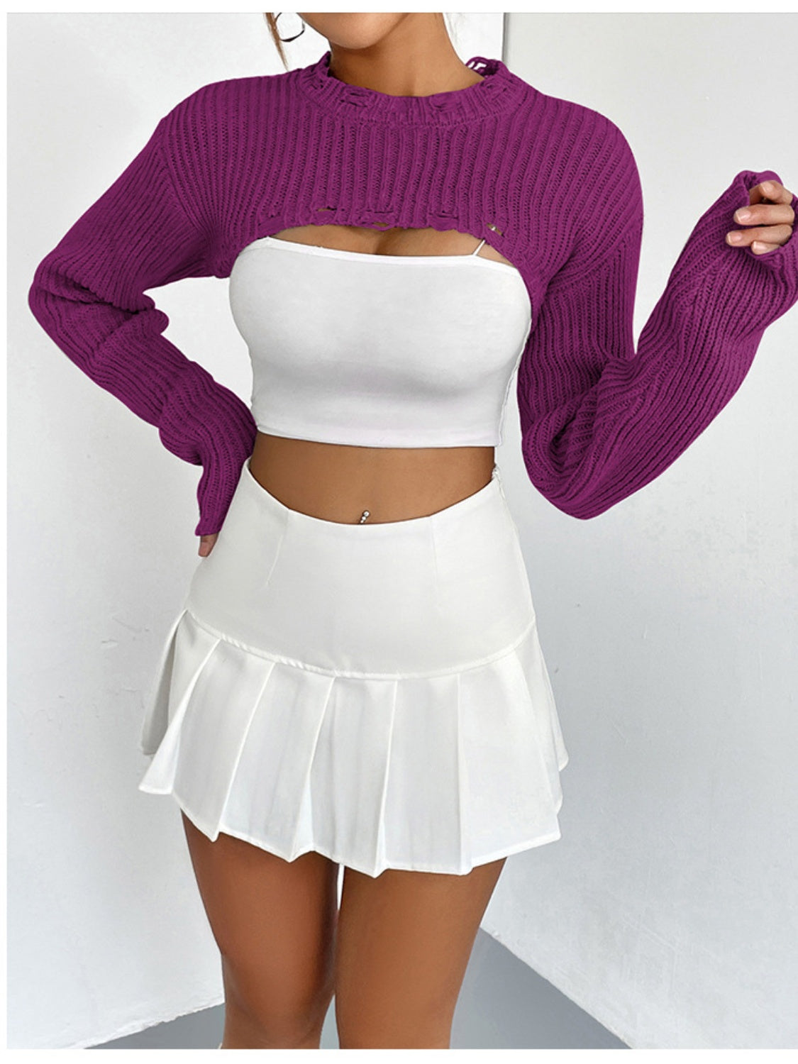 Long Sleeve Cropped Sweater