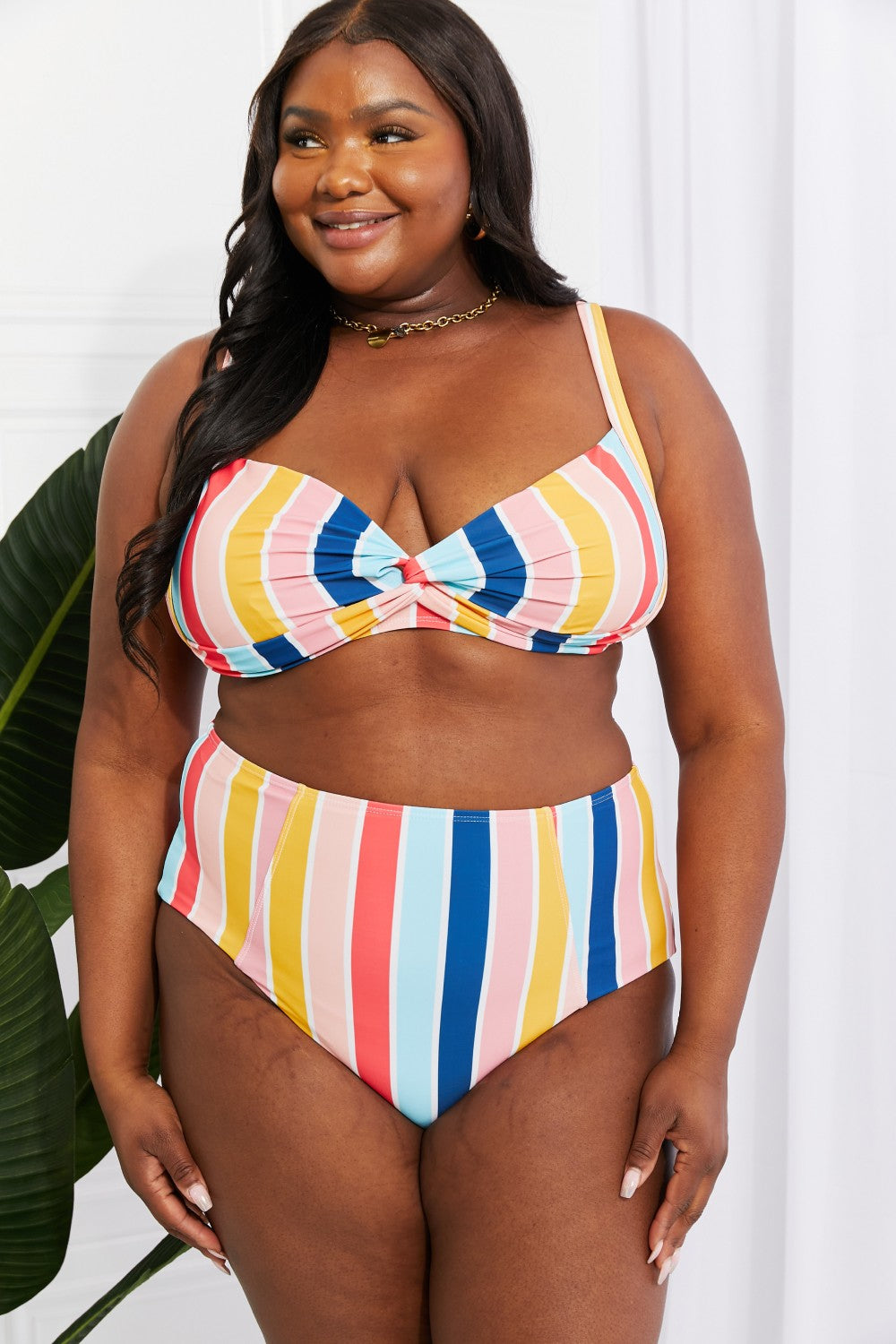 Take A Dip Twist High-Rise Bikini Stripe