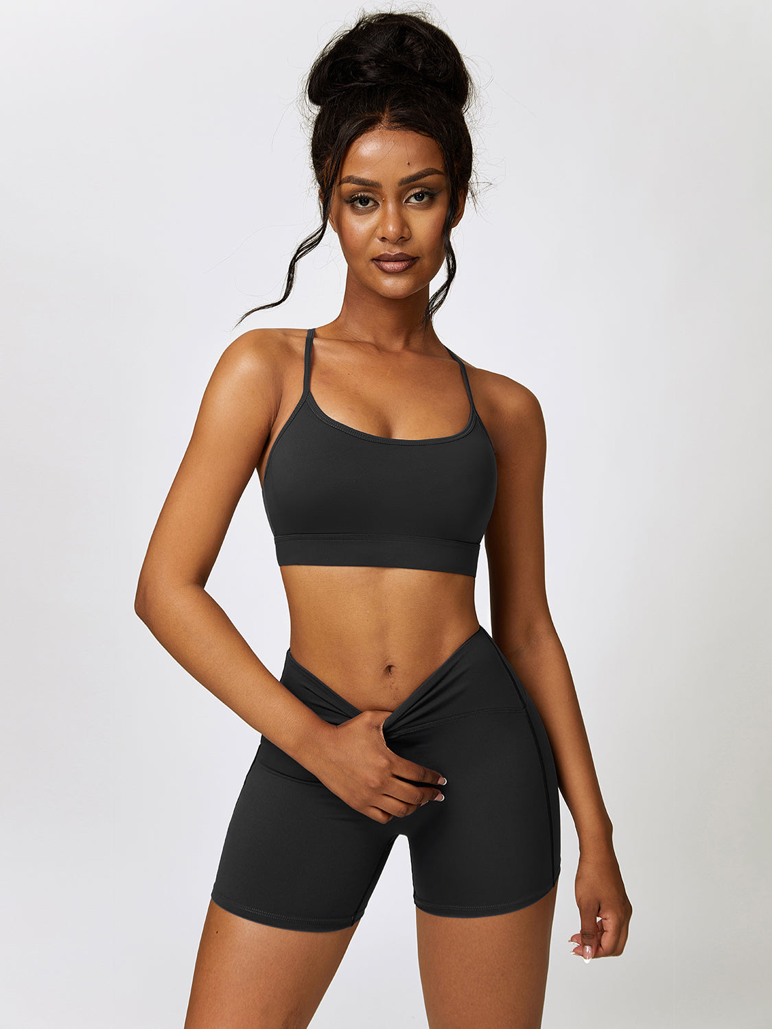 Gigi Sport Bra and Wide Waistband Shorts Set