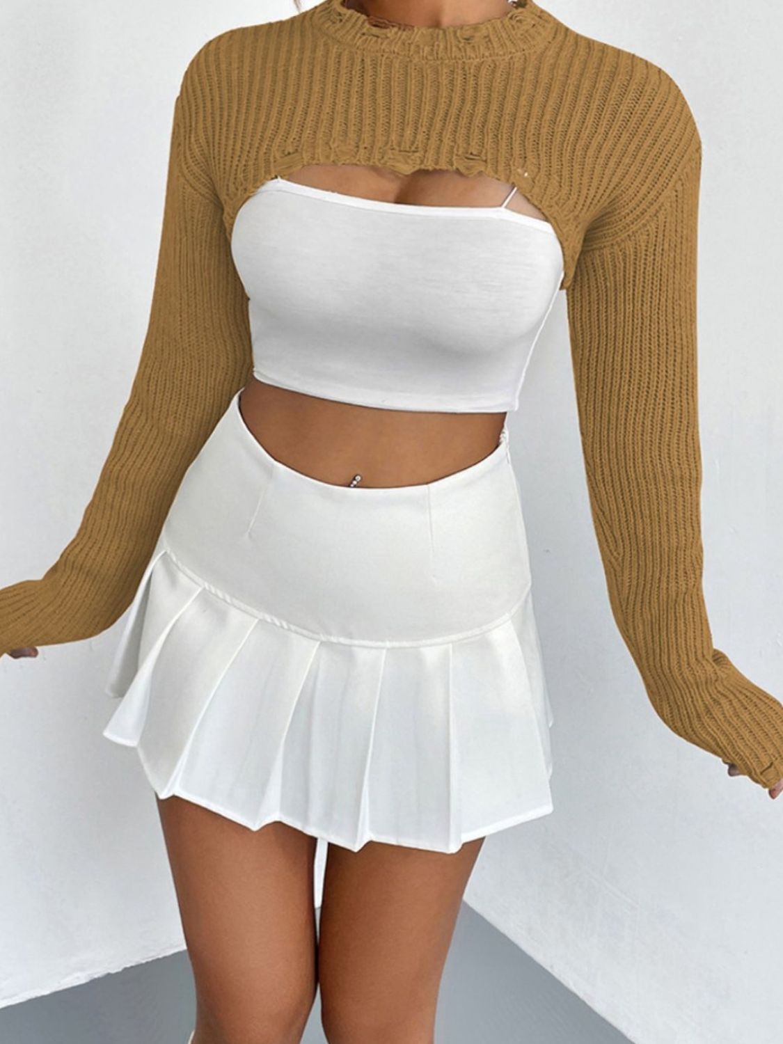 Long Sleeve Cropped Sweater